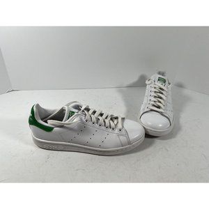 ADIDAS STAN SMITH WHITE LEATHER SHOES WITH GREEN TRIM MENS 7 Women 9